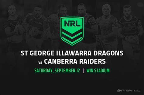 St George Illawarra Dragons vs Canberra Raiders Betting & Odds.